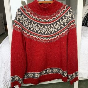 Vintage crimson red winter sweater